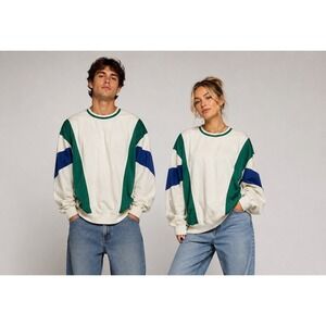 Vintage 80s 90s baggy color block retro sport windbreaker jacket by greenline xl